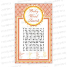 Little bird  Baby Word Search Game BABY SHOWER Pretty UR Party   