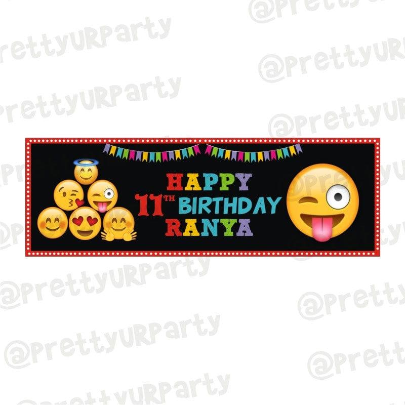 Emoji Birthday Banner Personalized 2 Personalised Personalised