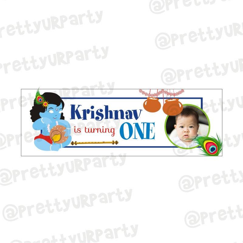 Personalized Krishna Theme Banner 30in ALL PARTY SUPPLIES Pretty UR Party   