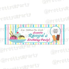Personalized Ice Cream Theme Banner 30in ALL PARTY SUPPLIES Pretty UR Party   