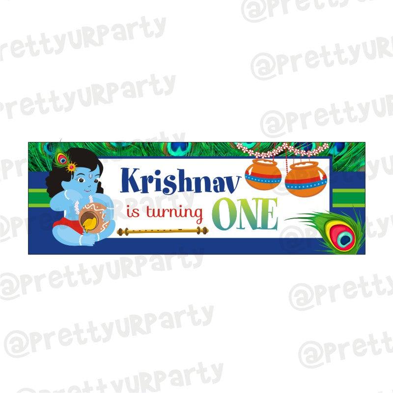 Personalized Krishna Theme Banner 30in ALL PARTY SUPPLIES Pretty UR Party Default Title  