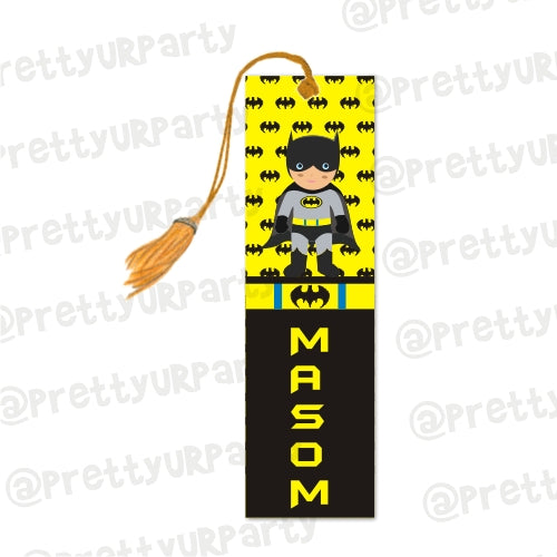 Batman Inspired Bookmarks PERSONALISED Pretty UR Party   