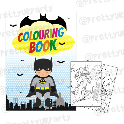 Batman Inspired Colouring Book PERSONALISED Pretty UR Party   