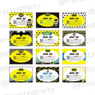 Batman Inspired Book Name Labels PERSONALISED Pretty UR Party   