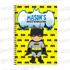 Batman Inspired Note Books - 50 pages PERSONALISED Pretty UR Party Size - A5  