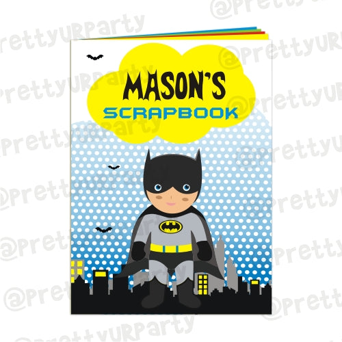 Batman Inspired Scrap Book PERSONALISED Pretty UR Party   