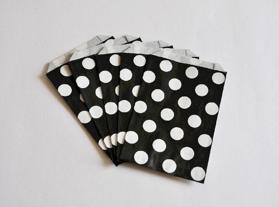 Black Polka Dot Favor Bag ACCESSORIES Pretty UR Party   