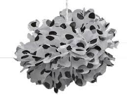 Black Polka Dot Tissue Paper Pom Poms 14" DECORATIONS Pretty UR Party   