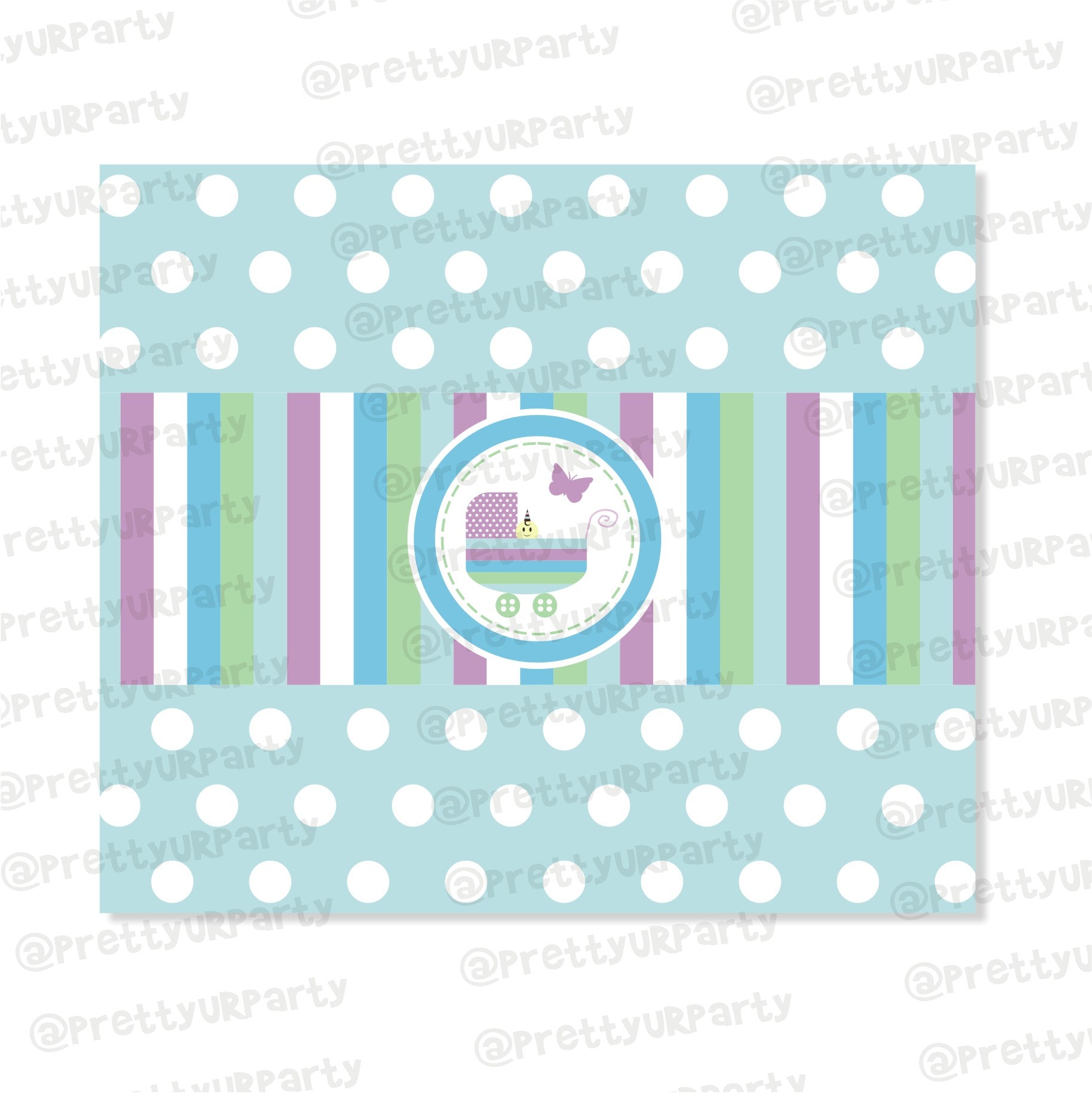 Blue and Purple Chocolate Wrappers BABY SHOWER Pretty UR Party Default Title  