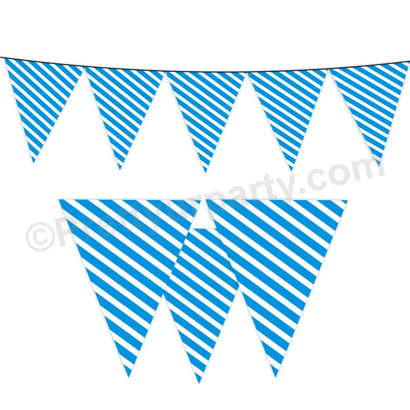 Blue Stripes Bunting BABY SHOWER Pretty UR Party Default Title  