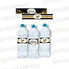 Gold and black New Year Water Bottle Labels ALL PARTY SUPPLIES Pretty UR Party Default Title  