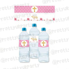 Baptism Pink Theme Water Bottle Labels ALL PARTY SUPPLIES Pretty UR Party Default Title  