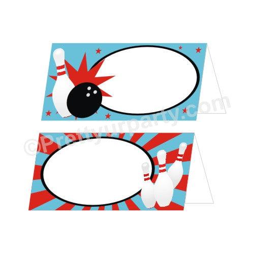 Bowling Theme Food Labels | Buffet Table Cards – PRETTY UR PARTY