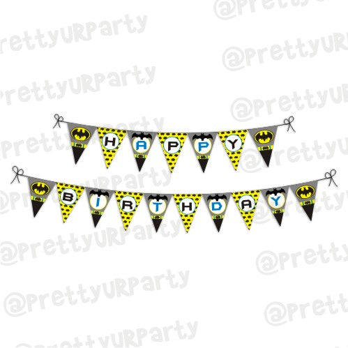 Batman Inspired Bunting THEME PARTIES Pretty UR Party Default Title  