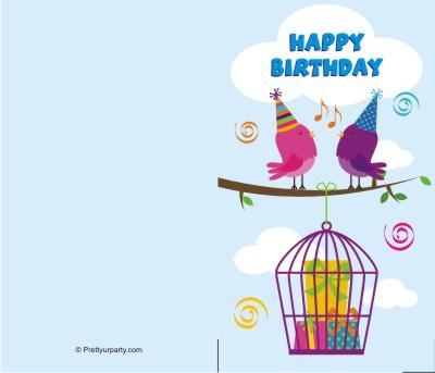 Custom Best Wishes Birthday with Cage PERSONALISED Pretty UR Party Flat, Non Folded 270 GSM Glossy 50 Best Wishes Cards