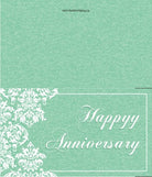 Custom Anniversary Damask Design PERSONALISED Pretty UR Party Flat, Non Folded 270 GSM Glossy 50 Best Wishes Cards