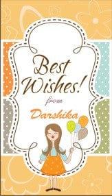 Custom Best Wishes for Girls PERSONALISED Pretty UR Party Flat, Non Folded 270 GSM Glossy 50 Best Wishes Cards