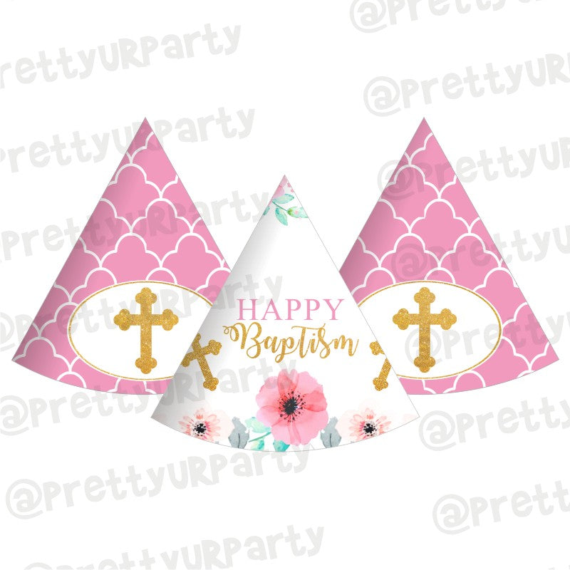 Baptism Pink Theme Hats - Pack of 10 ALL PARTY SUPPLIES Pretty UR Party   