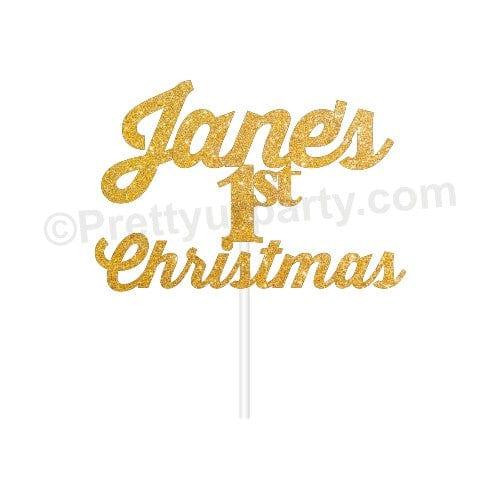 Personalised Christmas Cake Topper HANDCRAFTED Pretty UR Party   
