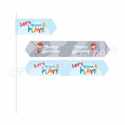 Climbing Theme Drink Straws THEME PARTIES Pretty UR Party   