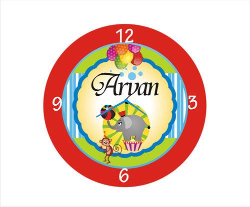 Personalised Circus Clock THEME PARTIES Pretty UR Party   