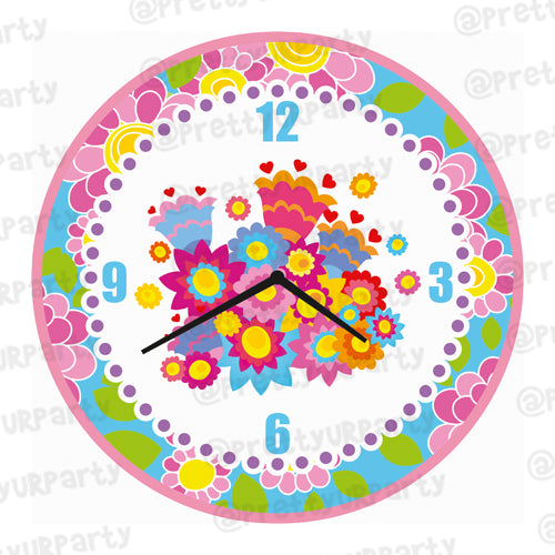 Personalised Flowers Clock RETURN GIFTS Pretty UR Party Default Title  