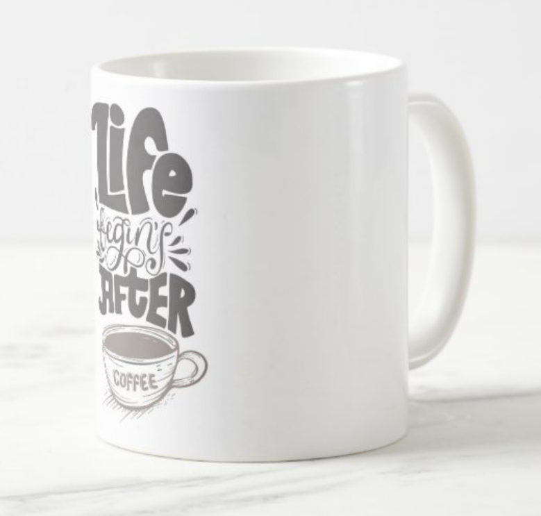 Life Begins After Coffee Mug RETURN GIFTS Pretty UR Party   