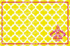 Yellow and Pink motif Placemats TABLEWARE Pretty UR Party Set of 6 without Coasters  