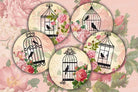 Pink Floral with bird cage Placemats TABLEWARE Pretty UR Party Set of 6 without Coasters  