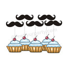 Moustache Cupcake Topper THEME PARTIES Pretty UR Party   