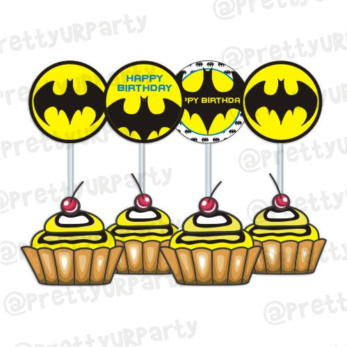 Batman Inspired Cupcake / Food Toppers THEME PARTIES Pretty UR Party Default Title  