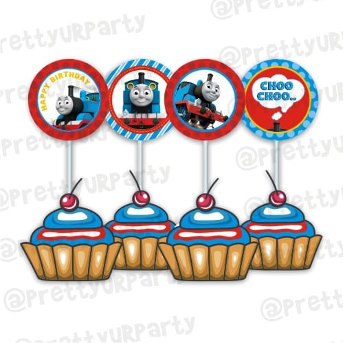 Thomas the Train Cupcake Toppers THEME PARTIES Pretty UR Party Default Title  