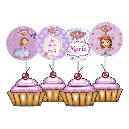 Sofia the first Enchanted Garden Party Cupcake Toppers THEME PARTIES Pretty UR Party Default Title  