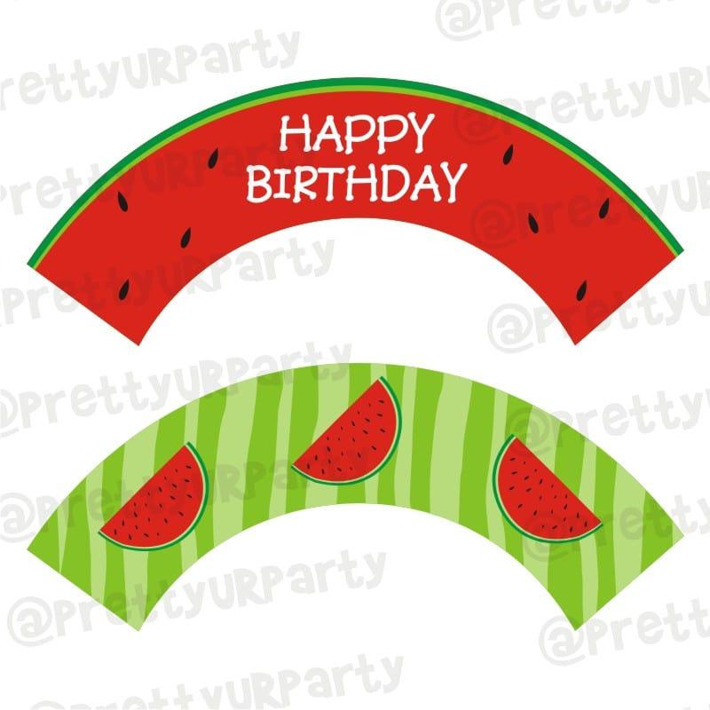 Watermelon Theme Cupcake Wrappers THEME PARTIES Pretty UR Party Default Title  