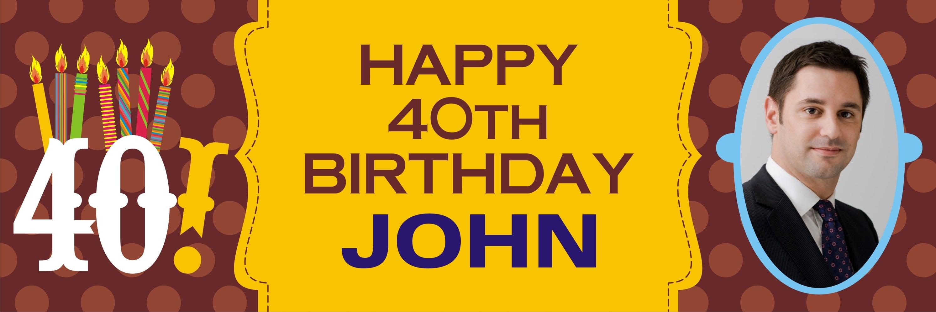 40th Birthday Personalised Banner PERSONALISED Pretty UR Party   