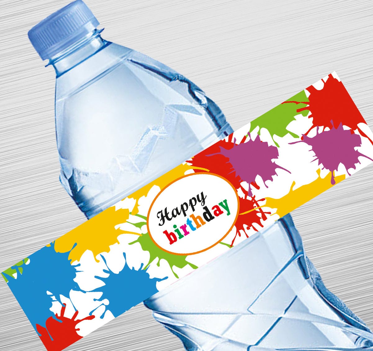 Splash of Colours Water Bottle Label GIFT FOR ALL Pretty UR Party Default Title  