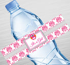 Damask Pink Water Bottle Label GIFT FOR ALL Pretty UR Party Default Title  