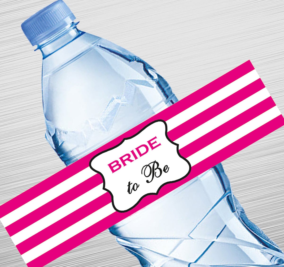 Pink Stripes Bride to Be Water Bottle Labels GIFT FOR ALL Pretty UR Party Default Title  