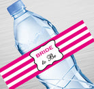 Pink Stripes Bride to Be Water Bottle Labels GIFT FOR ALL Pretty UR Party Default Title  