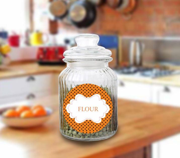 Personalized Frame Design Kitchen Label (Pack of 15) GIFT FOR ALL Pretty UR Party Orange  
