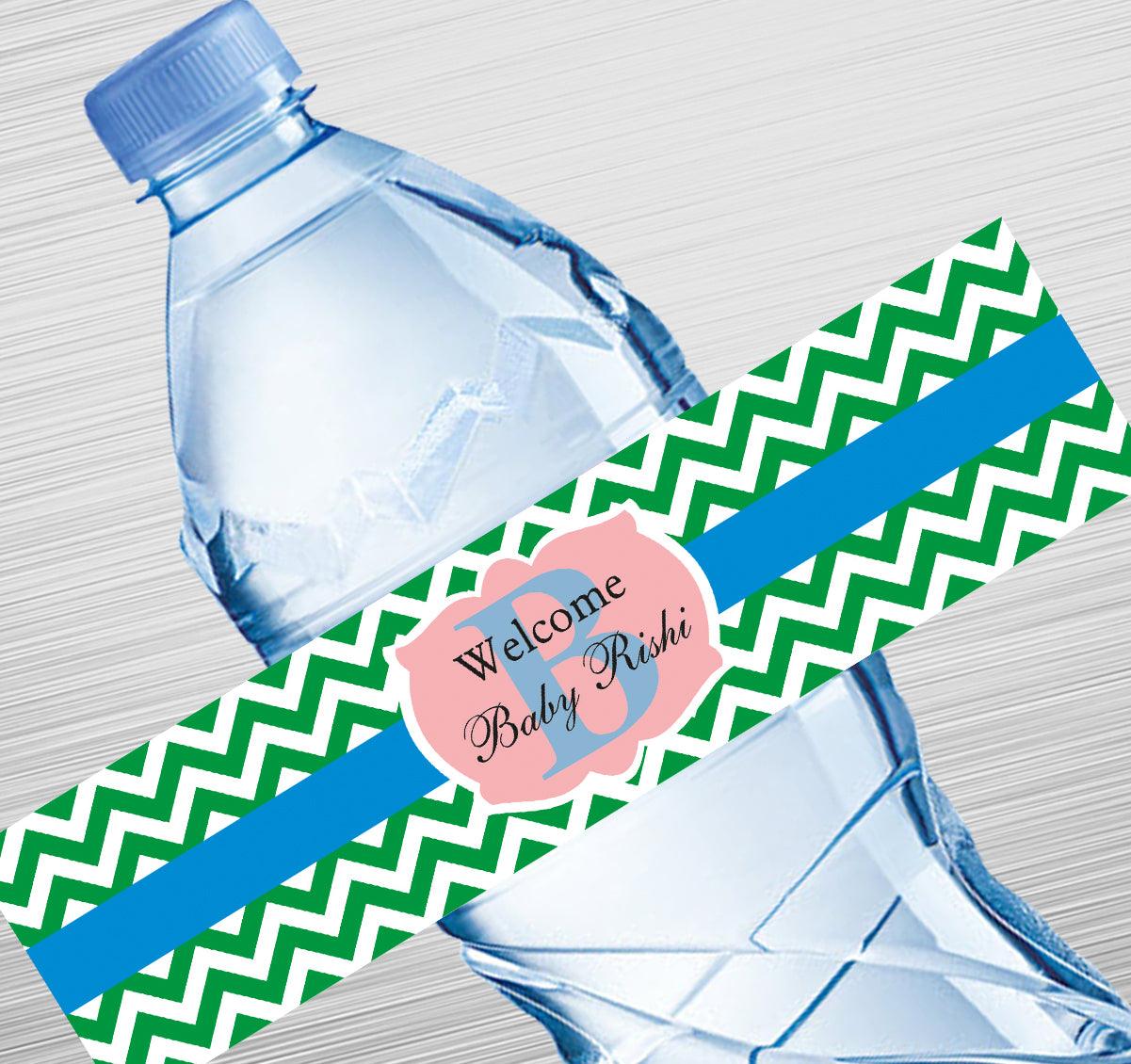 Chevron with Initials Design Water Label GIFT FOR ALL Pretty UR Party   
