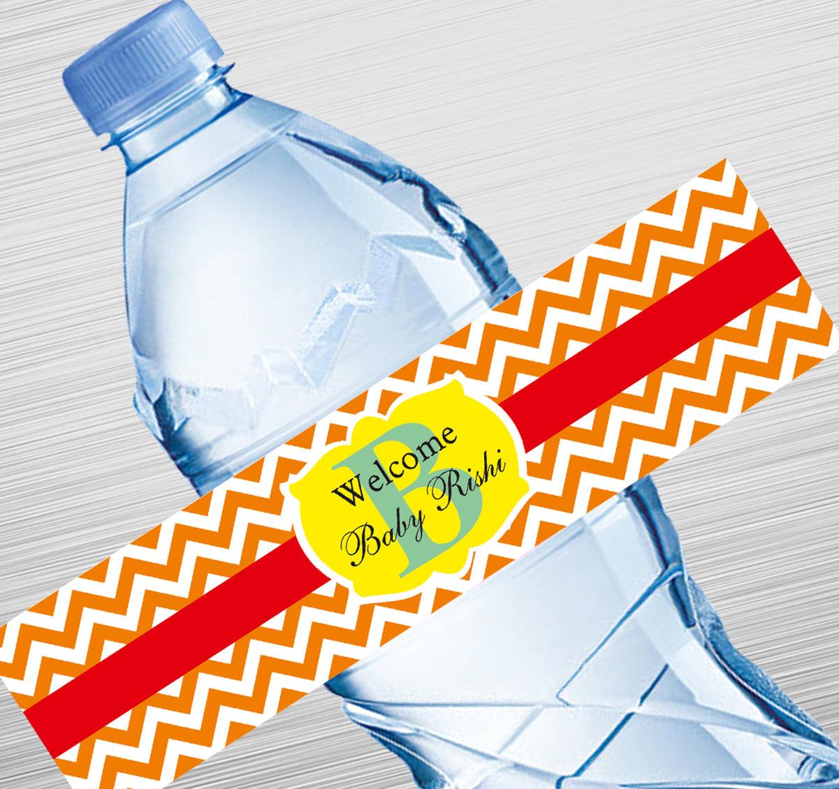 Chevron with Initials Design Water Label GIFT FOR ALL Pretty UR Party   