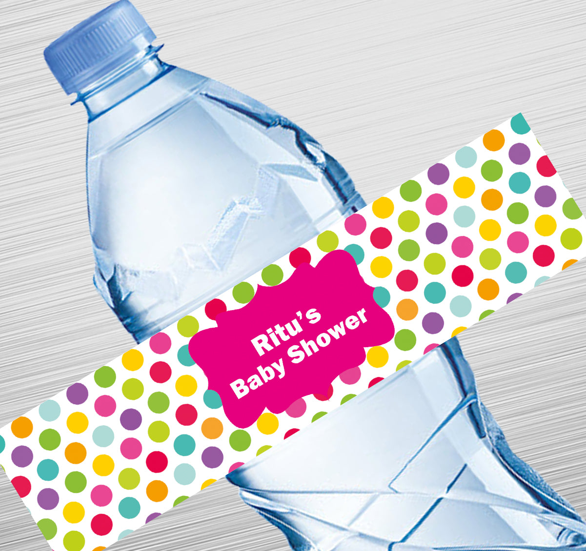 Colourful Polka Dot Water Label GIFT FOR ALL Pretty UR Party   