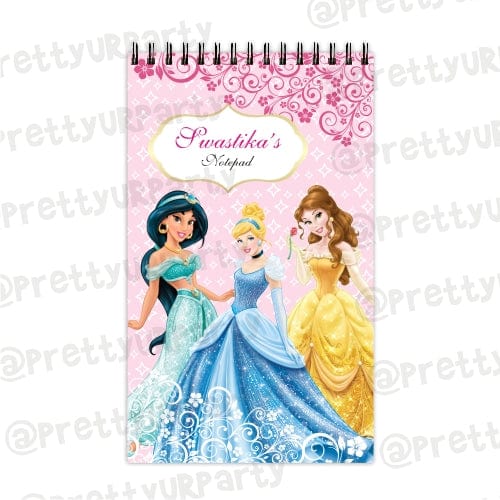 Princess Note Pads PERSONALISED Pretty UR Party Size - A7  