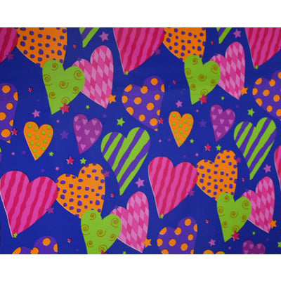 Blue Colourful Big Hearts Wrapping Paper (Pack of 5) ACCESSORIES Pretty UR Party   