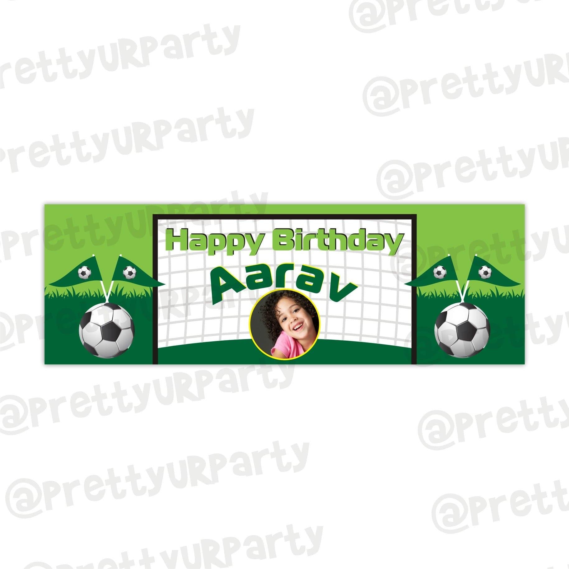 Personalized Football Birthday Banner 30in ALL PARTY SUPPLIES Pretty UR Party   