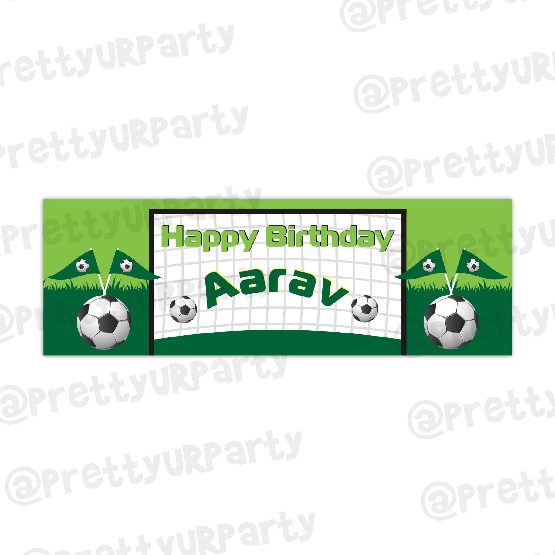Personalized Football Birthday Banner 30in ALL PARTY SUPPLIES Pretty UR Party Default Title  