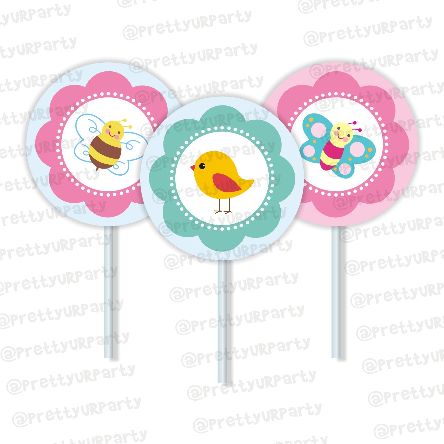 Garden Party Theme Cupcake / Food Toppers THEME PARTIES Pretty UR Party Default Title  