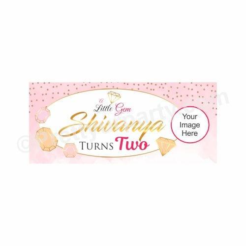 Personalized Gem and Glitter Theme Banner 30in ALL PARTY SUPPLIES Pretty UR Party   