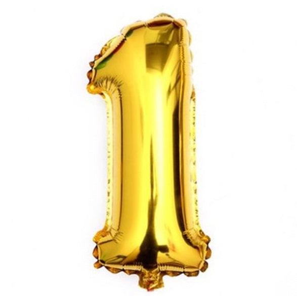 1 Number Foil Balloon ALL PARTY SUPPLIES Pretty UR Party 16 inch Gold 